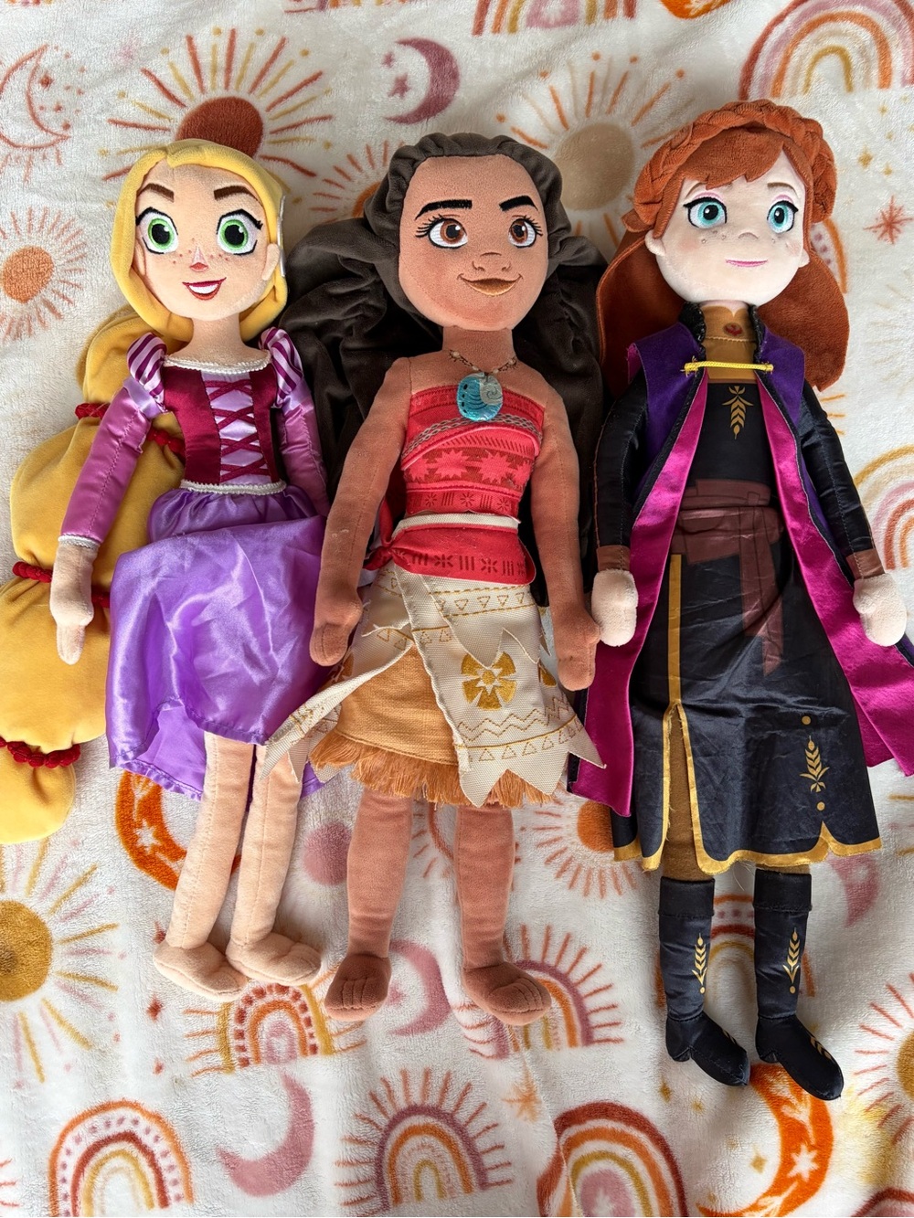 Disney Princess Plush Bundle - Rapunzel, Moana, Anna